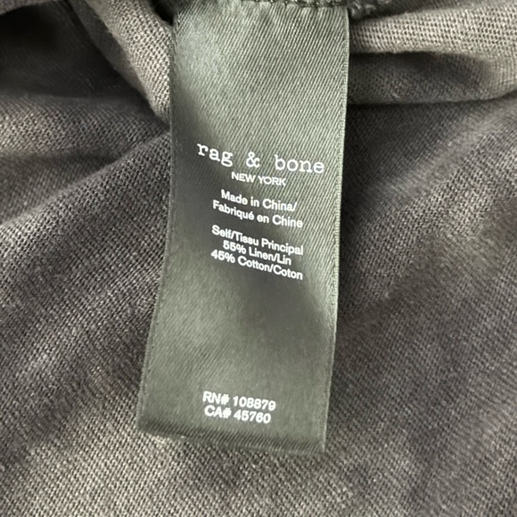 Rag & Bone Men’s Haydon Relaxed Linen Cotton Tie Dye Tee in Grey/Black Size XXL - Picture 4 of 8